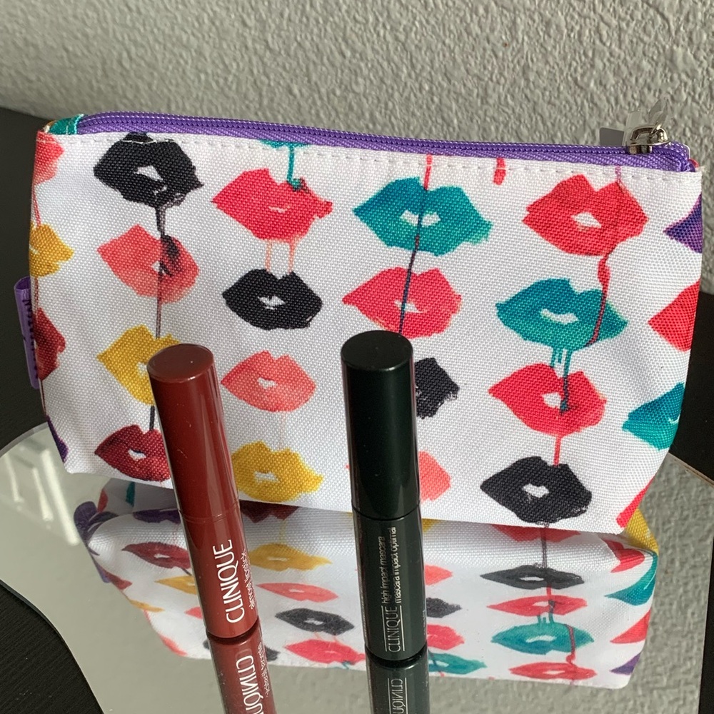 Clinique bundle - mascara, lipstick and cosmetics bag